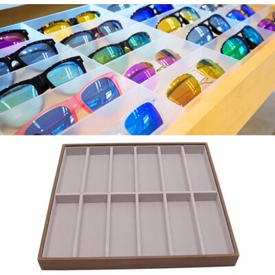 Care+ Sunglasses Display Tray Pu Wood Grain Sunglasses Storage Case For Home Glass Lw Care+ Sunglasses Display Tray Pu Wood Grain Sunglasses Storage Case For Home Glass Lw