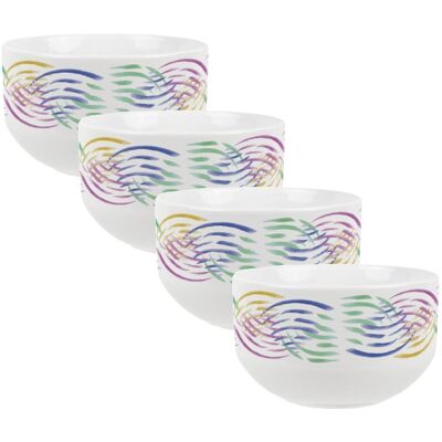Purely Home Abstract Waves Large Cereal Bowl Set - 4x Ceramic Colourful Serving Bowls Purely Home Abstract Waves Large Cereal Bowl Set - 4x Ceramic Colourful Serving Bowls