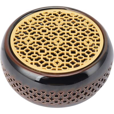 ㄧbronze Brown Tea Light Teapot Warmer Hollow Concave Looking Ceramic Tea ㄧbronze Brown Tea Light Teapot Warmer Hollow Concave Looking Ceramic Tea