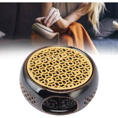 Bronze Brown Tea Light Teapot Warmer Hollow Concave Looking Ceramic Tea Tea Sg Bronze Brown Tea Light Teapot Warmer Hollow Concave Looking Ceramic Tea Tea Sg