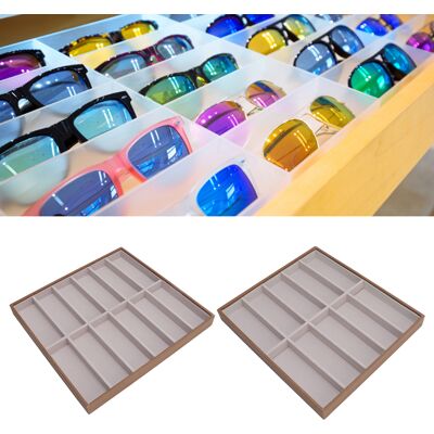 Care+ Sunglasses Display Tray Pu Wood Grain Sunglasses Storage Case For Home Glasses S Care+ Sunglasses Display Tray Pu Wood Grain Sunglasses Storage Case For Home Glasses S