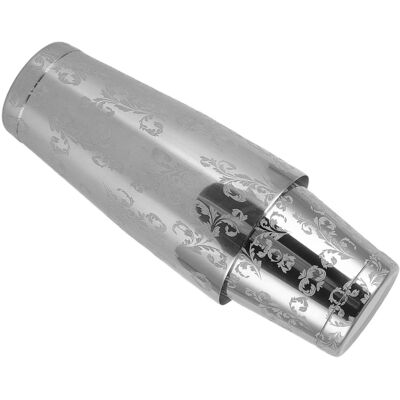 Cocktail Shaker Engraved Martini Shaker Silver Japanese American Boston Bar New Cocktail Shaker Engraved Martini Shaker Silver Japanese American Boston Bar New