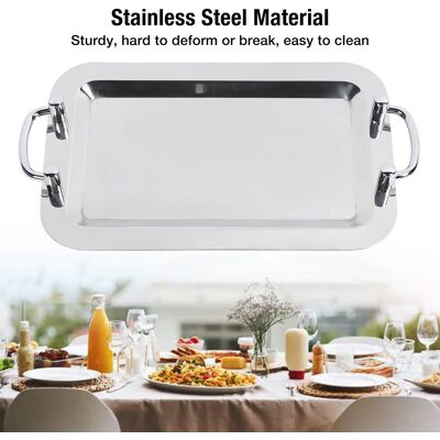 Stainlessteel Buffet Plate Bright Mirror Finish Serving Tray With Handle For New Stainlessteel Buffet Plate Bright Mirror Finish Serving Tray With Handle For New