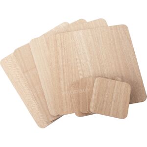 Set Of 4 Placemats & 4 Coasters 25cm Table Settings Mats Natural Wooden Veneer Set Of 4 Placemats & 4 Coasters 25cm Table Settings Mats Natural Wooden Veneer