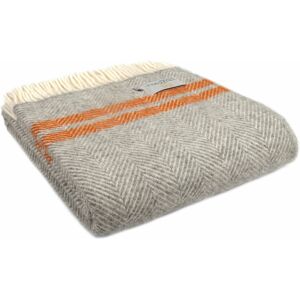Tweedmill Textiles Ltd Tweedmill Textiles Throw 100% Wool Blanket Fishbone Grey Pumpkin Orange Stripe Tweedmill Textiles Ltd Tweedmill Textiles Throw 100% Wool Blanket Fishbone Grey Pumpkin Orange Stripe