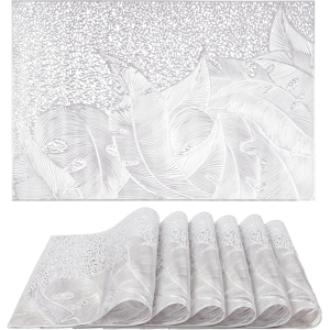Does Not Apply Leaf Placemats Set Of 6 Heat Resistant Pvc Place Mats Silver Placemats Washable Does Not Apply Leaf Placemats Set Of 6 Heat Resistant Pvc Place Mats Silver Placemats Washable