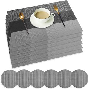 Placemats Set Of 6, Pvc Place Mats And Coasters Washable Non-Slip Heat Resistant Placemats Set Of 6, Pvc Place Mats And Coasters Washable Non-Slip Heat Resistant