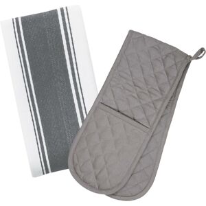Dexam Love Colour Tea Towel & Double Oven Glove Set - Slate Grey Dexam Love Colour Tea Towel & Double Oven Glove Set - Slate Grey