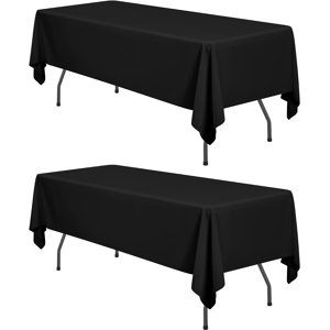 Does Not Apply 2 Pack Rectangle Tablecloth 153 X 320 Cm Black Table Cloth For 8 Ft Tables,Washa Does Not Apply 2 Pack Rectangle Tablecloth 153 X 320 Cm Black Table Cloth For 8 Ft Tables,Washa