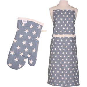Dexam Organic Cotton Adult Apron & Oven Gauntlet Set - Blue Star Dexam Organic Cotton Adult Apron & Oven Gauntlet Set - Blue Star