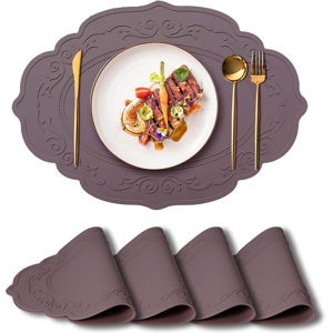 Does Not Apply Siliconety Silicone Placemat Dining Table Mats Set Of 4 Heat-Resistant Silicone Does Not Apply Siliconety Silicone Placemat Dining Table Mats Set Of 4 Heat-Resistant Silicone