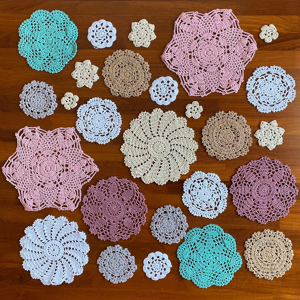 Does Not Apply 26 Pcs Cotton Crochet Coasters Doilies 1.8\"-7.9\" Handmade White Beige Placemats Does Not Apply 26 Pcs Cotton Crochet Coasters Doilies 1.8\"-7.9\" Handmade White Beige Placemats
