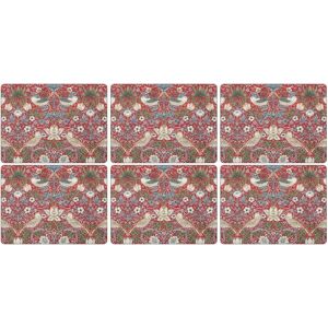 Portmeirion Pimpernel Strawberry Thief Red Placemats, Set Of 6 Portmeirion Pimpernel Strawberry Thief Red Placemats, Set Of 6