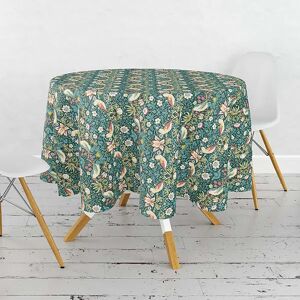 William Morris Strawberry Thief Dark Green 132cm Acrylic Round Tablecloth William Morris Strawberry Thief Dark Green 132cm Acrylic Round Tablecloth