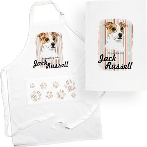Purely Home Jack Russell Tea Towel & Apron Set - Dogs & Paw Prints Kitchen Linens Gifts Purely Home Jack Russell Tea Towel & Apron Set - Dogs & Paw Prints Kitchen Linens Gifts