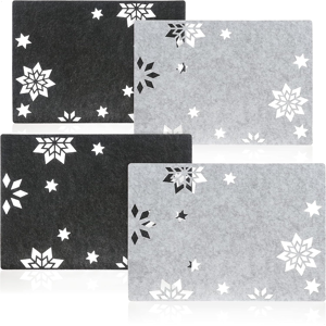 Does Not Apply ® 4-Piece Placemat Stars - Felt Place Mats, Wipeable For Winter And Christmas - Does Not Apply ® 4-Piece Placemat Stars - Felt Place Mats, Wipeable For Winter And Christmas -