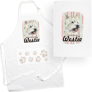 Purely Home Westie Tea Towel & Apron Set - Dogs & Paw Prints Kitchen Linens Gifts Purely Home Westie Tea Towel & Apron Set - Dogs & Paw Prints Kitchen Linens Gifts