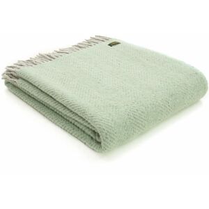 Tweedmill Textiles 100% Wool Throw Blanket Herringbone Silver Grey/laurel Green Tweedmill Textiles 100% Wool Throw Blanket Herringbone Silver Grey/laurel Green