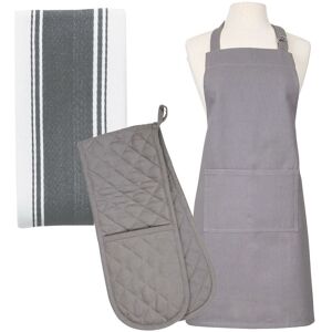 Dexam Love Colour Apron, Tea Towel & Double Oven Glove Set - Slate Grey Dexam Love Colour Apron, Tea Towel & Double Oven Glove Set - Slate Grey