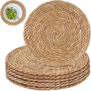 Does Not Apply Set Of 6 Round Woven Placemats, 33cm Rattan Placemats Natural Straw Dining Table Does Not Apply Set Of 6 Round Woven Placemats, 33cm Rattan Placemats Natural Straw Dining Table