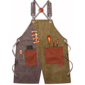 Colorful Denim Canvas Cross Back Adjustable Chef Apron With Pockets Cooking Wear Colorful Denim Canvas Cross Back Adjustable Chef Apron With Pockets Cooking Wear