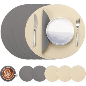 Myir Jun Round Table Placemats Set Of 6 Faux Leather Place Mats And Coasters 15 Myir Jun Round Table Placemats Set Of 6 Faux Leather Place Mats And Coasters 15