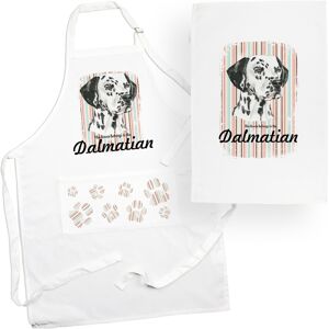 Purely Home Dalmatian Tea Towel & Apron Set - Dogs & Paw Prints Kitchen Linens Gifts Purely Home Dalmatian Tea Towel & Apron Set - Dogs & Paw Prints Kitchen Linens Gifts