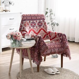 Double-Sided Cotton Weaving Sofa Thrower Trim Tassels Bed Blanket Tapestry (R Double-Sided Cotton Weaving Sofa Thrower Trim Tassels Bed Blanket Tapestry (R