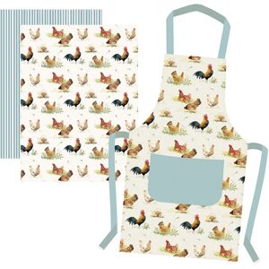 Eddingtons Pecking Order - Apron & Tea Towels Set Eddingtons Pecking Order - Apron & Tea Towels Set