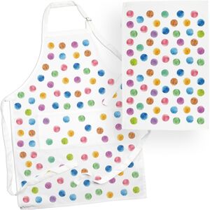 Purely Home Polka Dots Tea Towel & Apron Set - Multicoloured Spotty Kitchen Linens Gifts Purely Home Polka Dots Tea Towel & Apron Set - Multicoloured Spotty Kitchen Linens Gifts