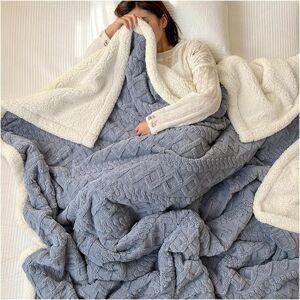 Nuodwell Sherpa Fleece Throw Blanket - Fluffy Fuzzy Double-Sided Soft Warm Jacquard Cora Nuodwell Sherpa Fleece Throw Blanket - Fluffy Fuzzy Double-Sided Soft Warm Jacquard Cora