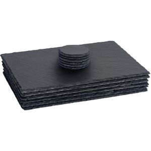 Argon Tableware Slate Placemats & Coasters Set - Rustic Natural Tableware Argon Tableware Slate Placemats & Coasters Set - Rustic Natural Tableware