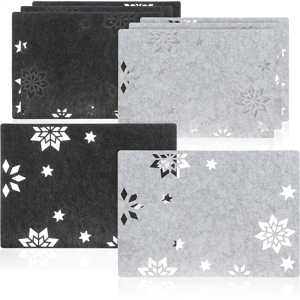Does Not Apply ® 8-Piece Star Placemat - Felt Place Mats, Wipeable For Winter And Christmas - M Does Not Apply ® 8-Piece Star Placemat - Felt Place Mats, Wipeable For Winter And Christmas - M