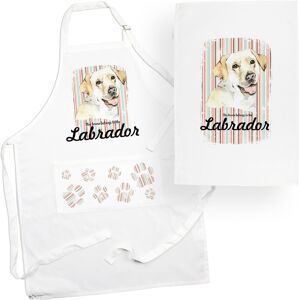 Purely Home Labrador Tea Towel & Apron Set - Dogs & Paw Prints Kitchen Linens Gifts Purely Home Labrador Tea Towel & Apron Set - Dogs & Paw Prints Kitchen Linens Gifts