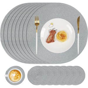 Does Not Apply Placemats And Coasters Set Of 8 Round Woven Placemats Washable Heat Resistant Pl Does Not Apply Placemats And Coasters Set Of 8 Round Woven Placemats Washable Heat Resistant Pl
