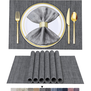 Does Not Apply Placemats Set Of 6 Woven Vinyl Placemat For Dining Table Washable Wipeable Kitch Does Not Apply Placemats Set Of 6 Woven Vinyl Placemat For Dining Table Washable Wipeable Kitch