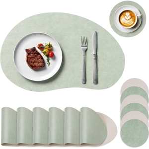 Does Not Apply Placemats And Coasters 6 Set, Large Faux Leather Coasters And Place Mats For Tab Does Not Apply Placemats And Coasters 6 Set, Large Faux Leather Coasters And Place Mats For Tab