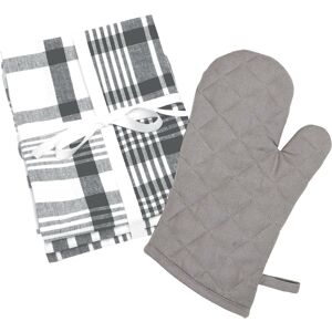 Dexam Love Colour 3 X Xl Tea Towels & Oven Gauntlet Set - Slate Grey Dexam Love Colour 3 X Xl Tea Towels & Oven Gauntlet Set - Slate Grey