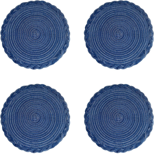 Does Not Apply 4pcs Cotton Place Mats Woven Round Table Placemats 38cm Heat Resistant Washable Does Not Apply 4pcs Cotton Place Mats Woven Round Table Placemats 38cm Heat Resistant Washable