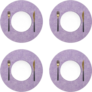 Does Not Apply Washable Leather Placemats And Coasters, Double-Sided Placemat Set, Round, Diame Does Not Apply Washable Leather Placemats And Coasters, Double-Sided Placemat Set, Round, Diame