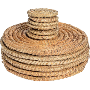 Does Not Apply Round Placemats & Coasters - 12pc - Woven Palm Leaf Kitchen Dining Table Mats Ba Does Not Apply Round Placemats & Coasters - 12pc - Woven Palm Leaf Kitchen Dining Table Mats Ba