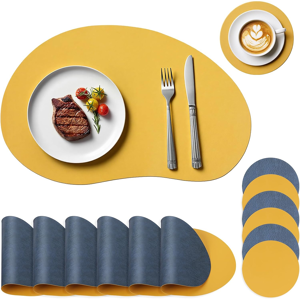 Does Not Apply Placemats And Coasters 6 Set, Large Faux Leather Coasters And Place Mats For Tab Does Not Apply Placemats And Coasters 6 Set, Large Faux Leather Coasters And Place Mats For Tab