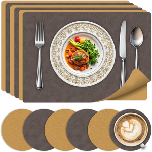 Does Not Apply Placemats Set Of 6 With Coasters - Heat-Resistant Table Mats For Daily Use, Doub Does Not Apply Placemats Set Of 6 With Coasters - Heat-Resistant Table Mats For Daily Use, Doub