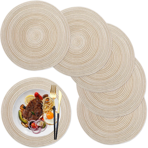 Does Not Apply Round Placemats Set Of 6 For Dining Table, 14.17 Inch,Washable Heat Resistant Ta Does Not Apply Round Placemats Set Of 6 For Dining Table, 14.17 Inch,Washable Heat Resistant Ta