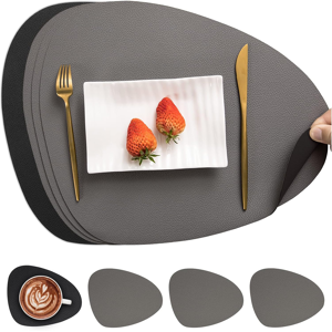 Does Not Apply Leather Table Mats And Coasters, Placemat Round Pu Waterproof Dual-Sided Kitchen Does Not Apply Leather Table Mats And Coasters, Placemat Round Pu Waterproof Dual-Sided Kitchen