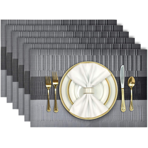 Does Not Apply Placemats Set Of 6, Heat Resistant Table Mats, Washable Pvc Place Mats, Woven Vi Does Not Apply Placemats Set Of 6, Heat Resistant Table Mats, Washable Pvc Place Mats, Woven Vi