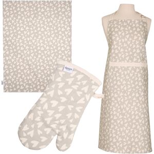 Dexam Organic Cotton Adult Apron, Tea Towel & Oven Gauntlet Set - Grey Heart Dexam Organic Cotton Adult Apron, Tea Towel & Oven Gauntlet Set - Grey Heart