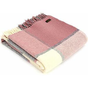 Tweedmill Textiles Ltd Tweedmill Knee Rug 100% Wool Small Throw Blanket Block Check Dusky Pink/charcoal Tweedmill Textiles Ltd Tweedmill Knee Rug 100% Wool Small Throw Blanket Block Check Dusky Pink/charcoal