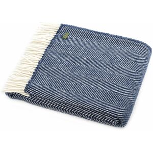 Tweedmill Textiles Ltd Tweedmill Textiles Throw 100% Wool Sofa Bed Throw Blanket Fishbone Navy & Cream Tweedmill Textiles Ltd Tweedmill Textiles Throw 100% Wool Sofa Bed Throw Blanket Fishbone Navy & Cream
