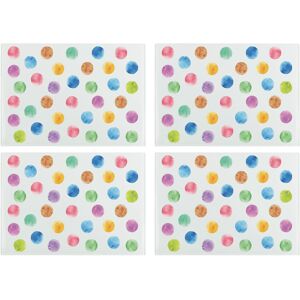 Purely Home Colourful Polka Dot Glass Placemats Set - Rainbow Table Mats Gift 4pk Purely Home Colourful Polka Dot Glass Placemats Set - Rainbow Table Mats Gift 4pk